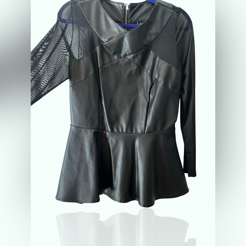 Black Peplum Leather Jacket